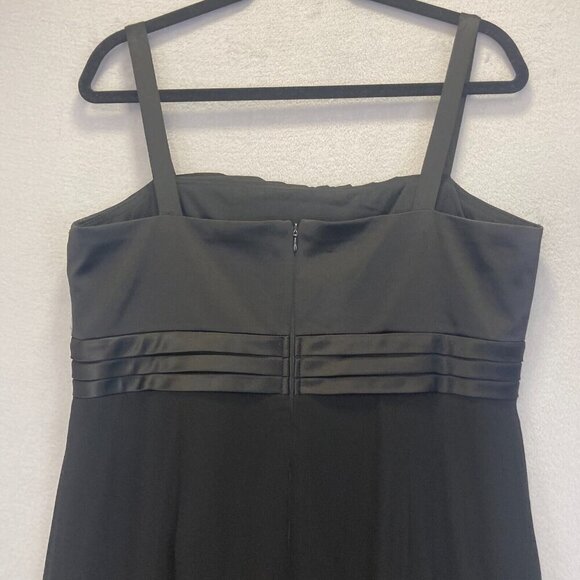 R&M Richards Chiffon Evening Dress Gown Sz‎ 16 Empire Waist Black Formal Wedding - Picture 14 of 16